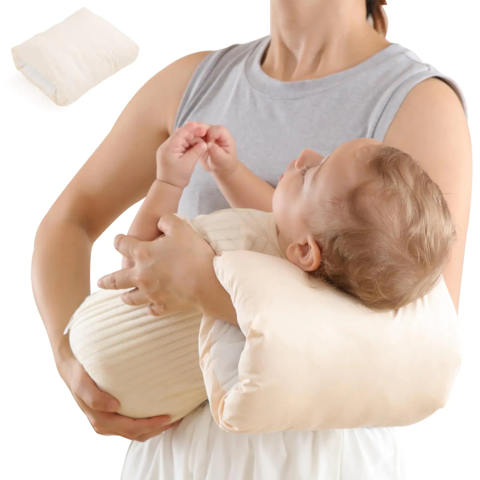 PEIPEIWU Waterproof Nursing Arm PillowBreastfeeding PillowCozy Cradle Cozy Cradle Pillow Cozy Cradle Arm Pillow Soft Nursing Arm Pillow (Beige)
